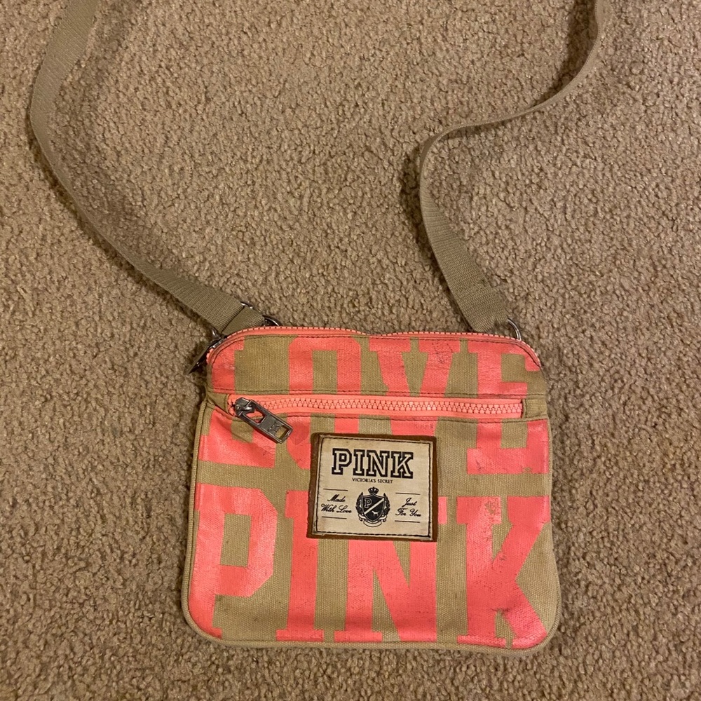 VS PINK RARE canvas crossbody bag
